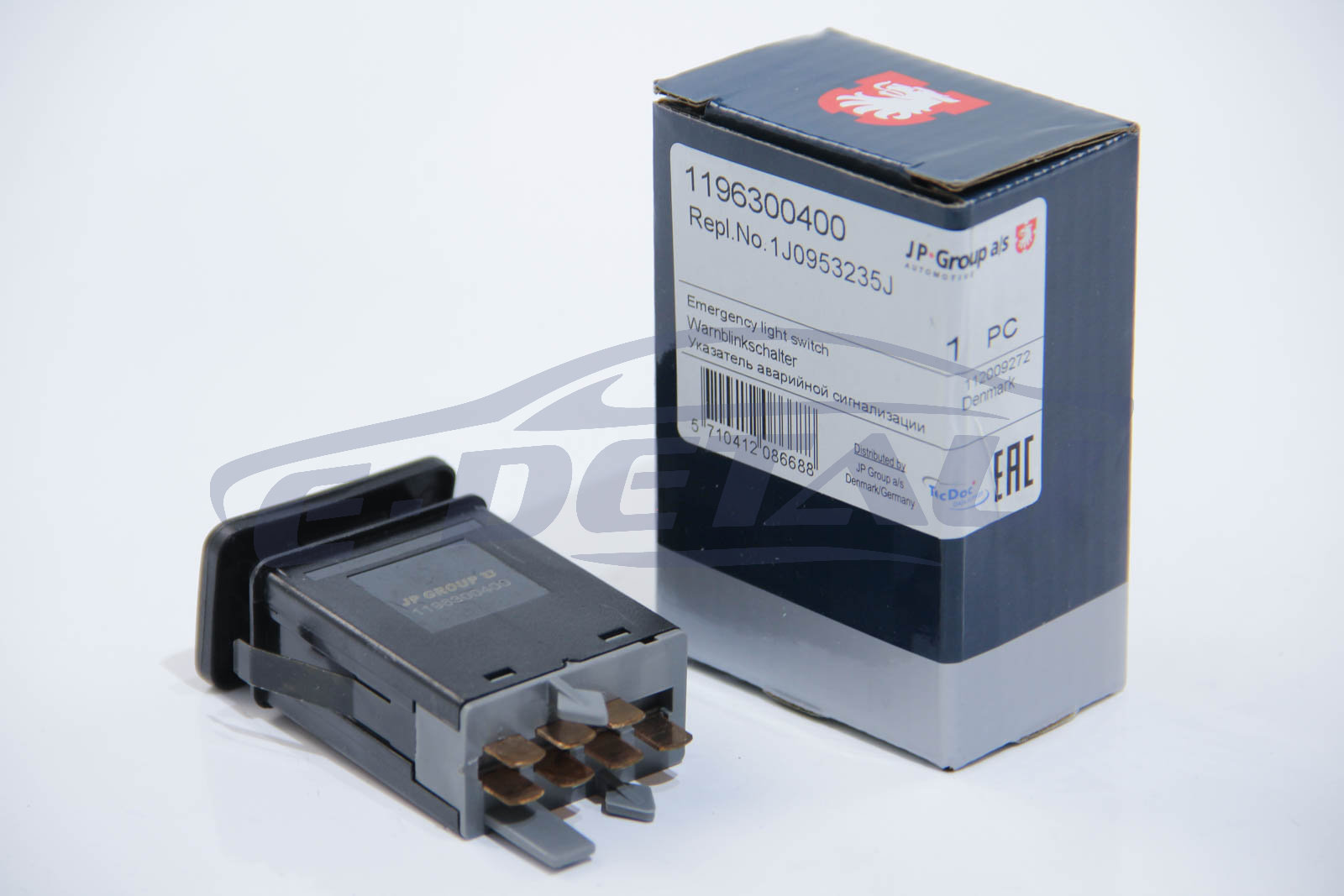 1196300400 JP GROUP JP GROUP VW Кнопка аварийной сигнализации Bora,Golf 97-